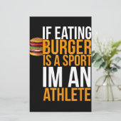 Burger Hamburger BBQ Humor Funny Pun Gift Idea Briefpapier (Staand voorkant)