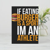 Burger Hamburger BBQ Humor Funny Pun Gift Idea Feestdagenkaart (Staand voorkant)