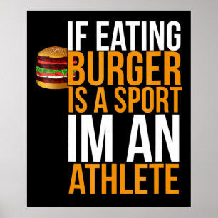 Burger Hamburger BBQ Humor Funny Pun Gift Idea Poster