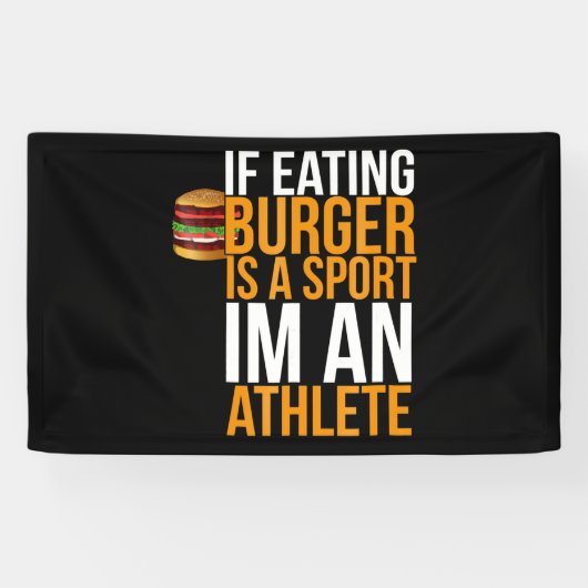 Burger Hamburger BBQ Humor Funny Pun Gift Idea Spandoek (Horizontaal)