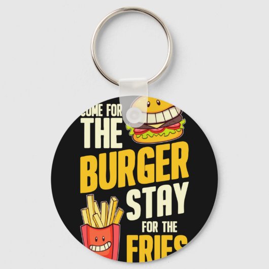 Burger hamburger bbq vlees - cheeseburger sleutelhanger (Voorkant)