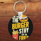 Burger hamburger bbq vlees - cheeseburger sleutelhanger (Voorkant)