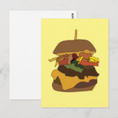 Burger Hamburger Burger Liefde Illustratie Briefkaart (Voorkant / Achterkant)