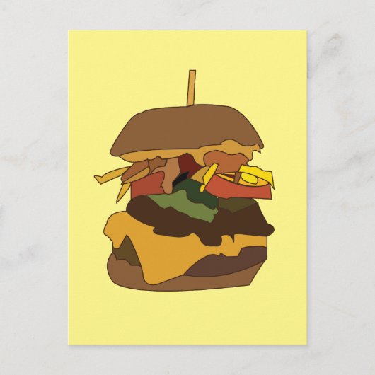 Burger Hamburger Burger Liefde Illustratie Briefkaart (Voorkant)