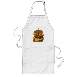 Burger Hamburger Burger Liefde Illustratie Lang Schort