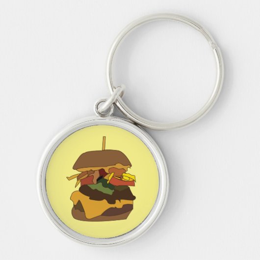 Burger Hamburger Burger Liefde Illustratie Sleutelhanger (Voorkant)