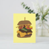 Burger Hamburger Burger Love Illustration Briefkaart (Staand voorkant)