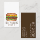 Burger Hamburger Cheeseburger Fast Food Chef Visitekaartje (Voorkant / Achterkant)