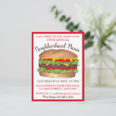 Burger Hamburger Cheeseburger Picnic Cookout Party Uitnodiging Briefkaart (Staand voorkant)