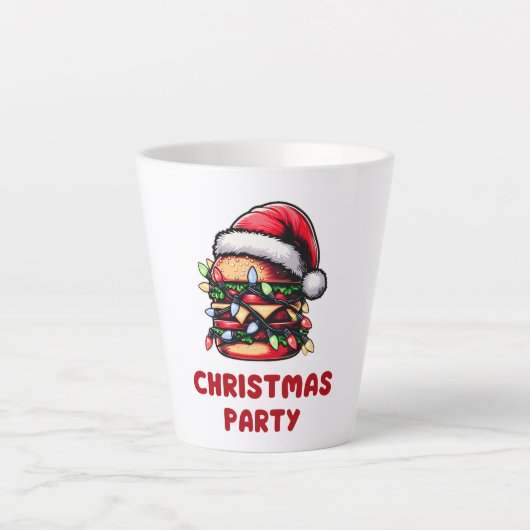 Burger Hamburger Christmas Pet Xmas Latte Mok (Voorkant)