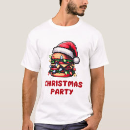 Burger Hamburger Christmas Pet Xmas T-shirt