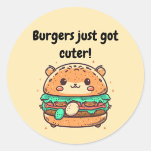 Burger Hamster - Burgers hebben net Cuter. Ronde Sticker