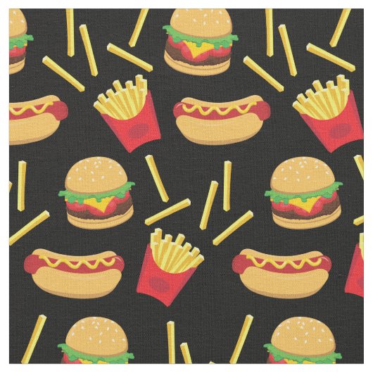 Burger Hot Dog Frietjes Stof (Close Up)
