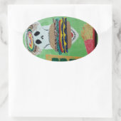 Burger in frieten in paradijs ovale sticker (Tas)