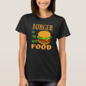 Burger is mijn gedistilleerde voedselhamburger t-shirt (Voorkant)