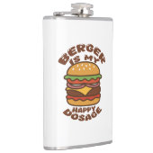 Burger is mijn gelukkige dosering  quote heupfles (Rechts)