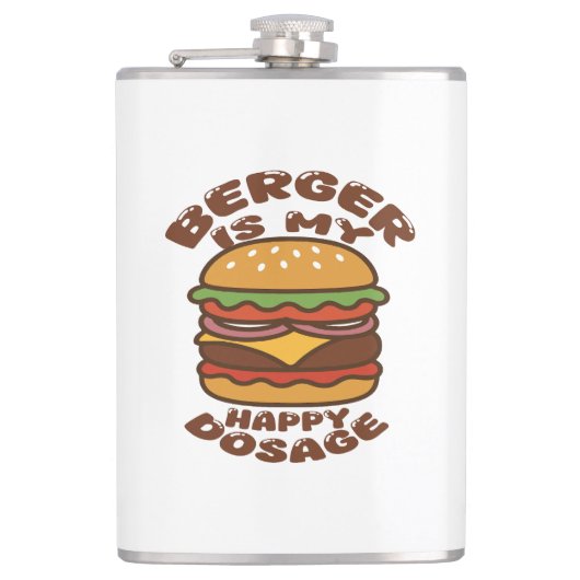 Burger is mijn gelukkige dosering  quote heupfles (Voorkant)