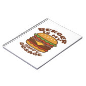 Burger is mijn gelukkige dosering  quote notitieboek (Linkerzijde)