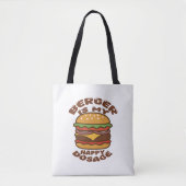 Burger is mijn gelukkige dosering  quote tote bag (Voorkant)