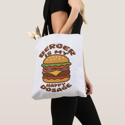 Burger is mijn gelukkige dosering  quote tote bag (Dichtbij)
