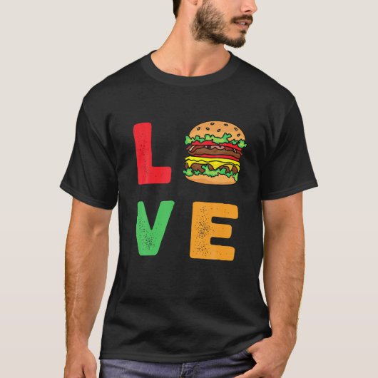 Burger is mijn liefste grappige Valentijnsdag Burg T-shirt (Voorkant)