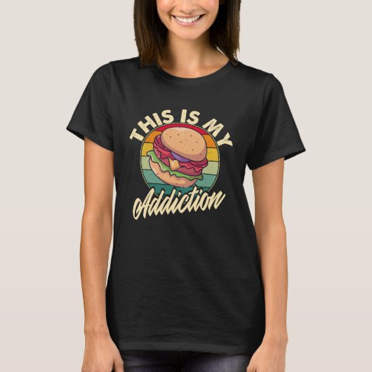 Burger is mijn verslaving Cheeseburger T-shirt (Voorkant)