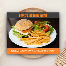 Burger Joint Opening | Nu open | direct mail Briefkaart