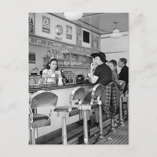 Burger Joint uit 1940 Briefkaart (Voorkant)