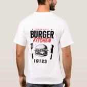 🍔 Burger Keuken Bemanning Minimal Restaurant Unif T-shirt (Achterkant)