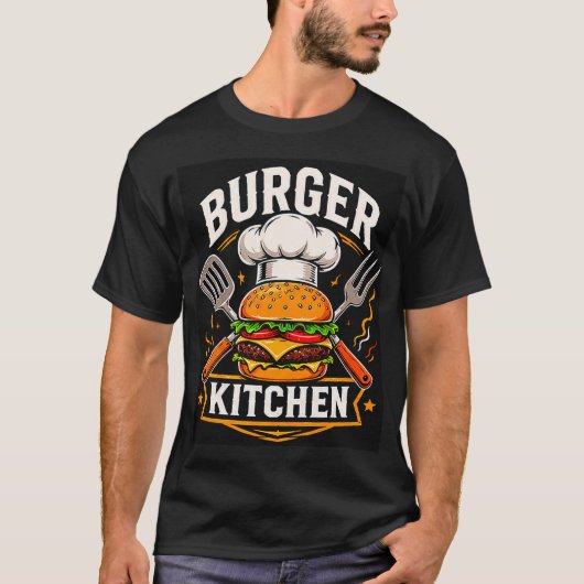 🍔 Burger Keuken Crew Creatief Restaurant Personee T-shirt (Voorkant)