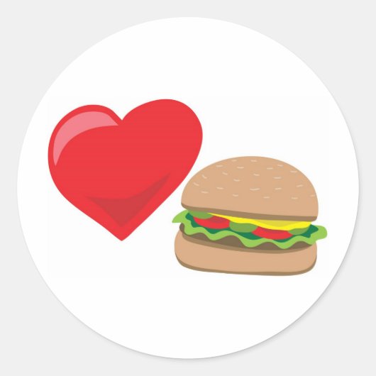 Burger Love! : Ronde Sticker (Voorkant)