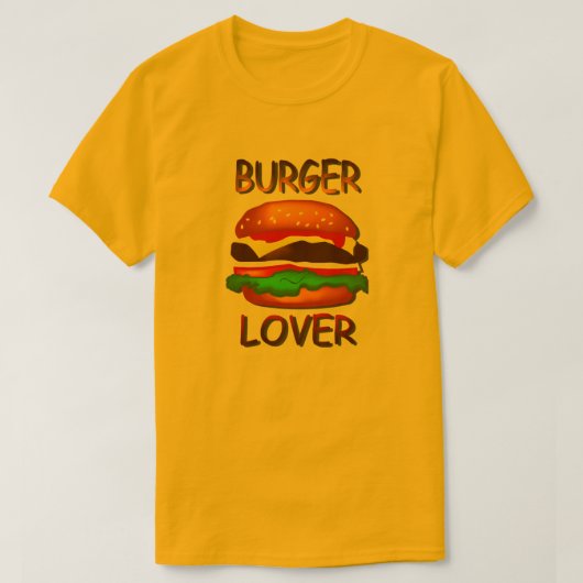 Burger Lover Hamburger Mannen Gold T-shirt (Design voorkant)