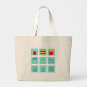 Burger maaltijd set grote tote bag (Achterkant)