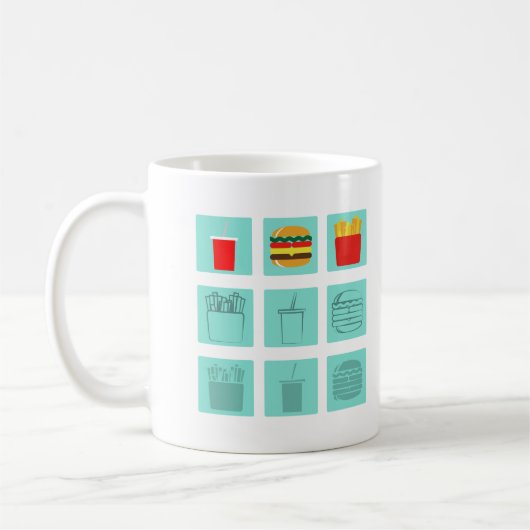 Burger maaltijd set koffiemok (Links)