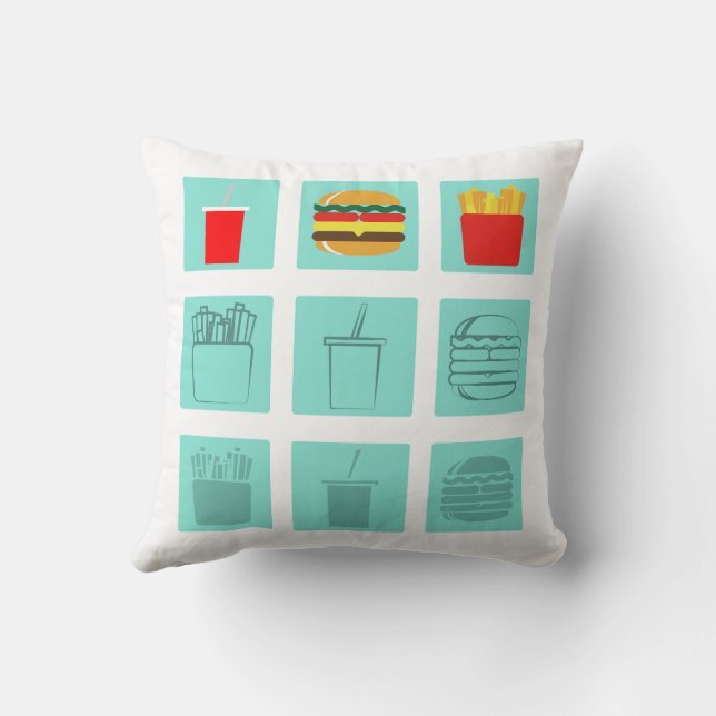 Burger maaltijd set kussen (Achterkant)