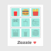 Burger maaltijd set sticker (Vel)