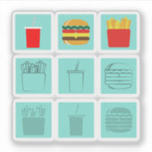 Burger maaltijd set sticker (Voorkant)