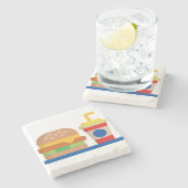 Burger Meal Stenen Onderzetter (Zijkant)