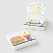 Burger Meal Stenen Onderzetter (Zijkant)
