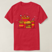 Burger met gewitte Franse bessen en soda T-shirt (Design voorkant)