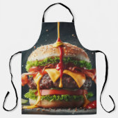 Burger met spatende saus schort (Voorkant)