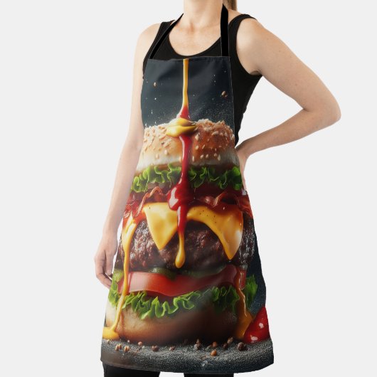 Burger met spatende saus schort (Insitu)