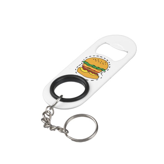 burger mini flessenopener (Achterkant Gekanteld)