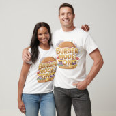 Burger Modus Aan Grappig Zwart T-Shirt Ontwerp (Unisex)