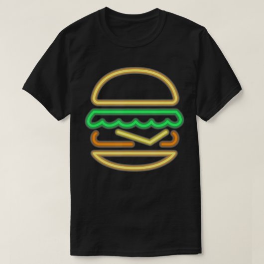 Burger Neon Stijl van een Klassiek 80s Retro Neon T-shirt (Design voorkant)