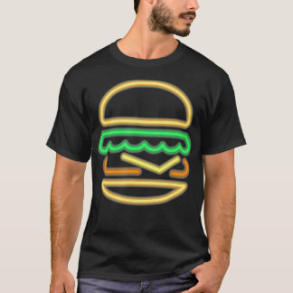 Burger Neon Stijl van een Klassiek 80s Retro Neon T-shirt
