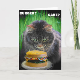 Burger of taart voor je verjaardag? kaart