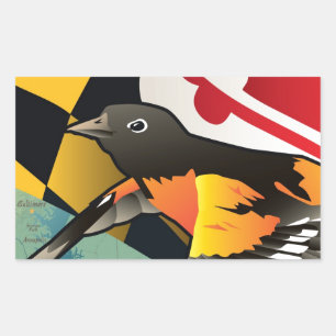 Burger Oriole, de vogel van Maryland Rechthoekige Sticker