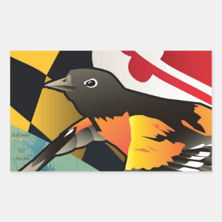 Burger Oriole, de vogel van Maryland Rechthoekige Sticker