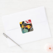 Burger Oriole, de vogel van Maryland Vierkante Sticker (Envelop)